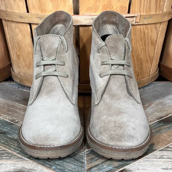 J.Crew MacAlister Chunky Heel Sand Suede Italy Desert Ankle Boots Womens Size 10 - Picture 4 of 11